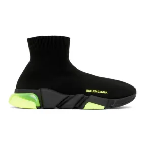 Balenciaga Black and Green Speed Sneakers