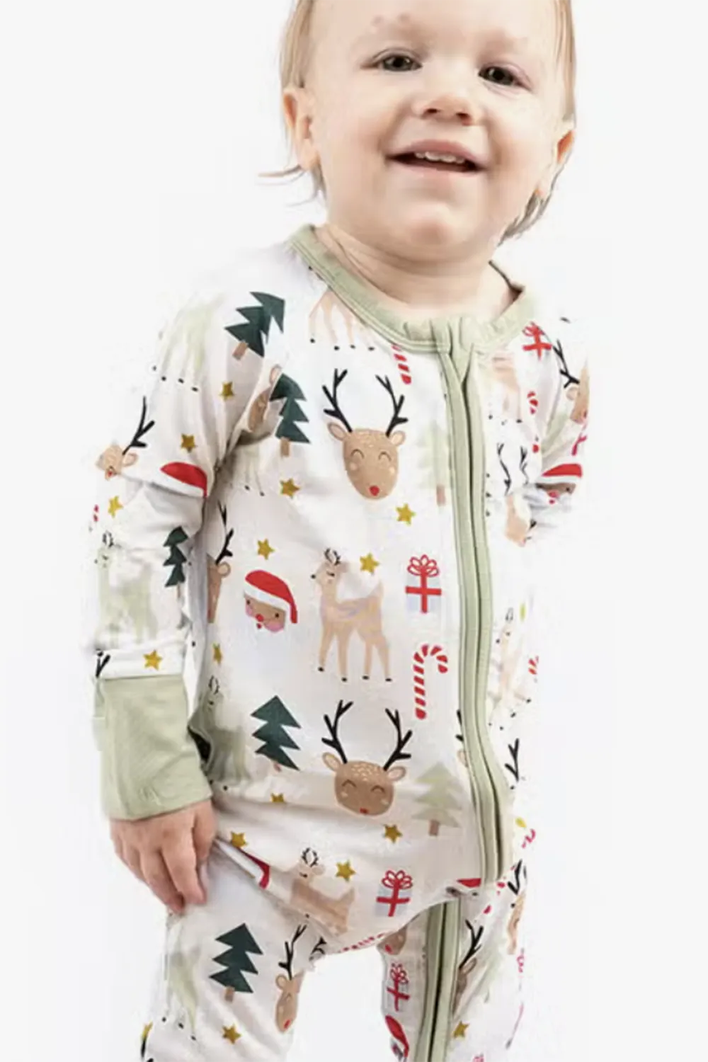 Bamboo Sleeper Pajamas - Santa and Friends