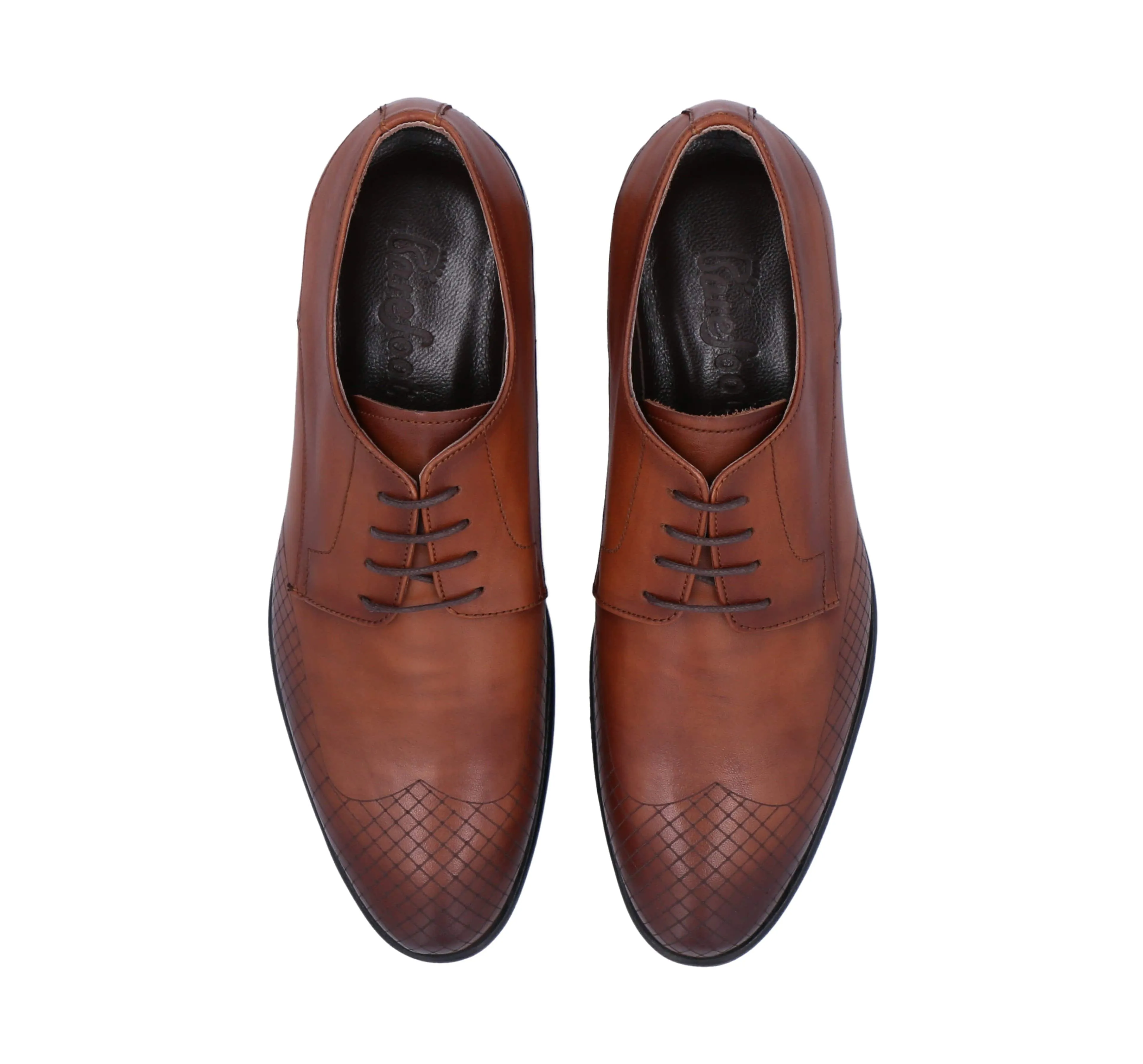 Barefoot Brown Formal Derby's with Black Sole For Men 6214