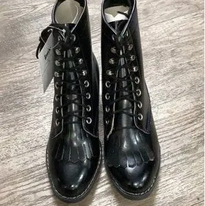 Laredo Kid’s Boots Leather Lace Up Black Patent