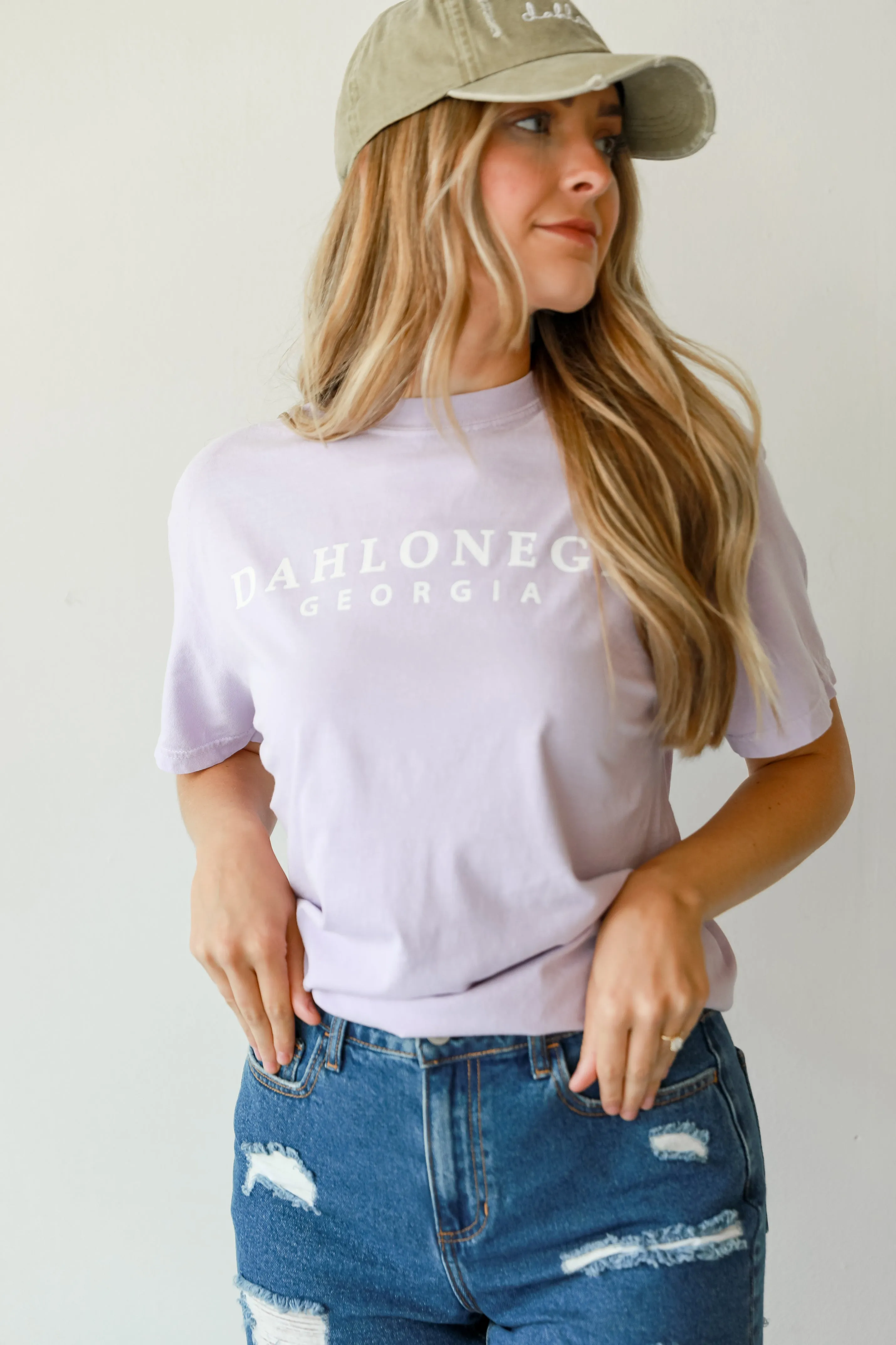 Lavender Dahlonega Georgia Block Letter Tee