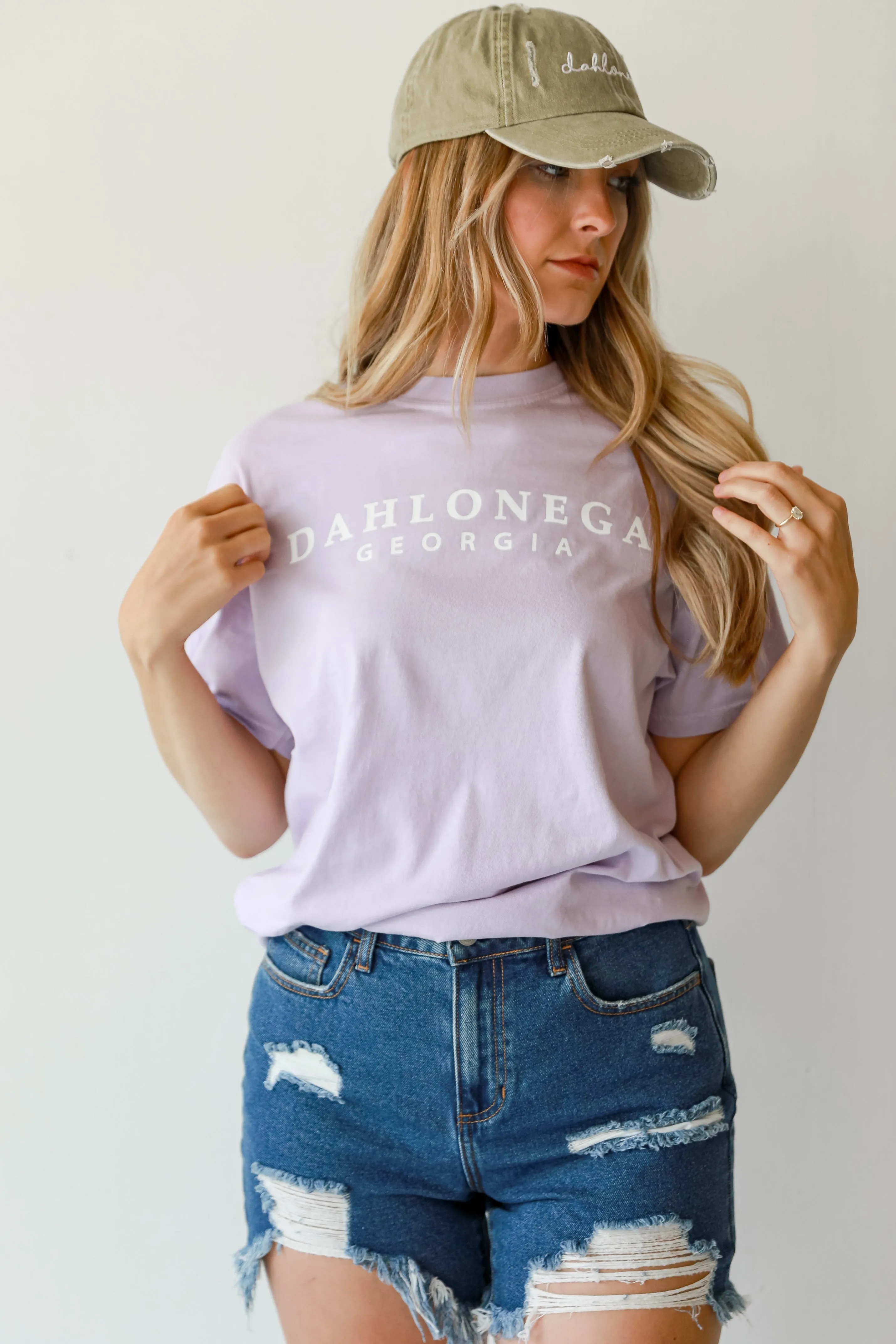 Lavender Dahlonega Georgia Block Letter Tee