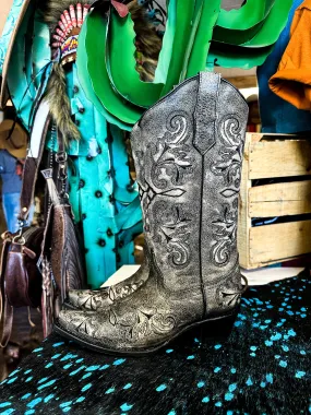LD Distressed Bone Embroidery Circle G Boot