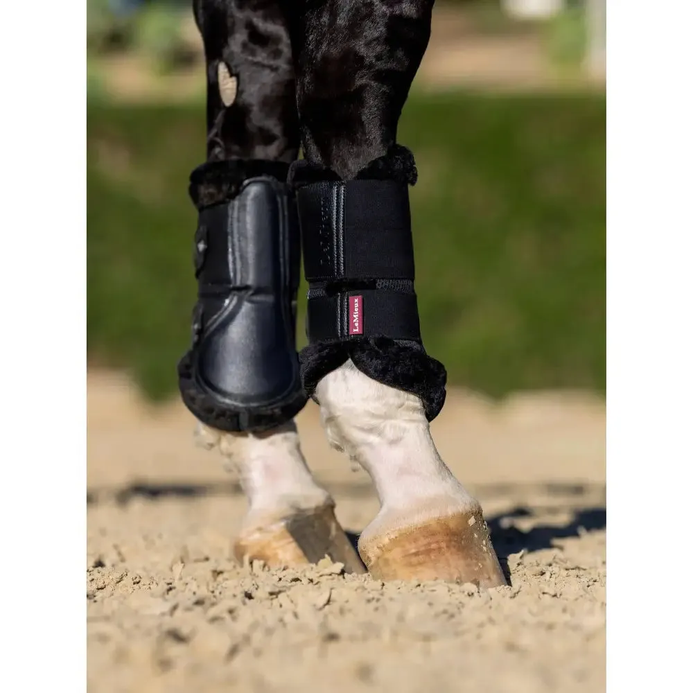 LeMieux Fleece Edged Mesh Brushing Boot Black