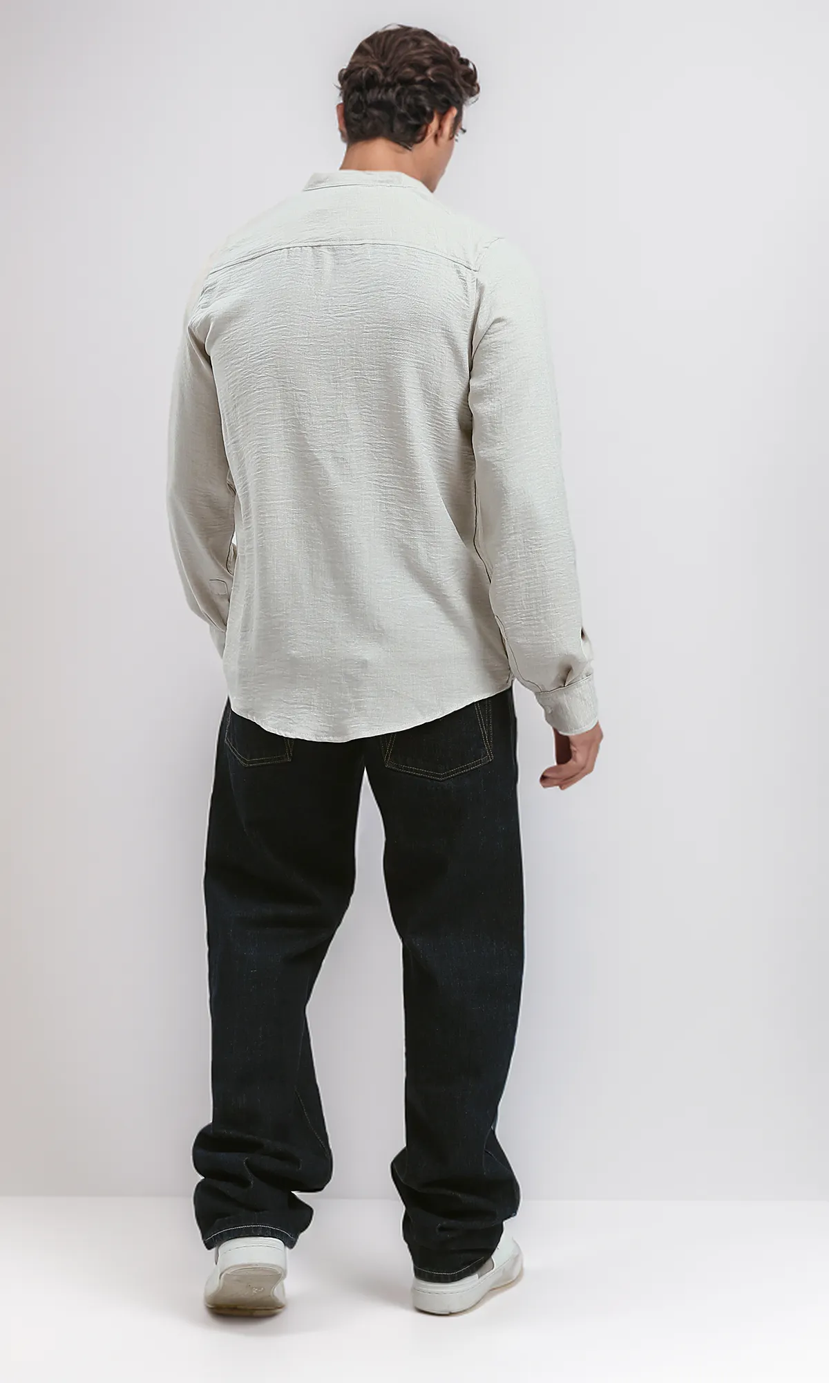 O191184 Summer Long Sleeves Pearl White Shirt