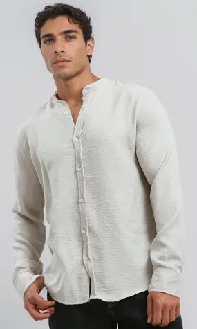 O191184 Summer Long Sleeves Pearl White Shirt