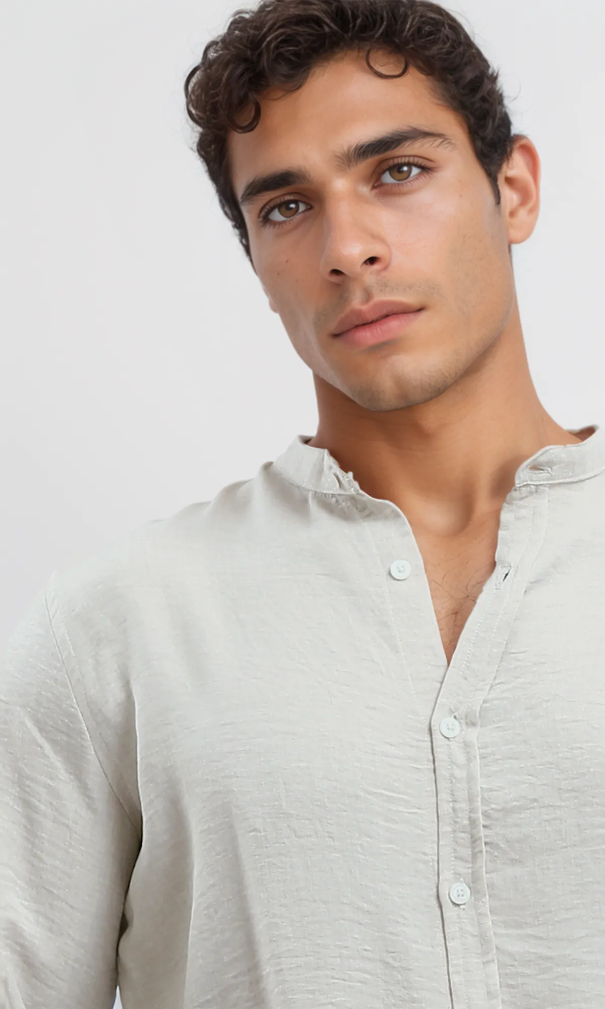O191184 Summer Long Sleeves Pearl White Shirt