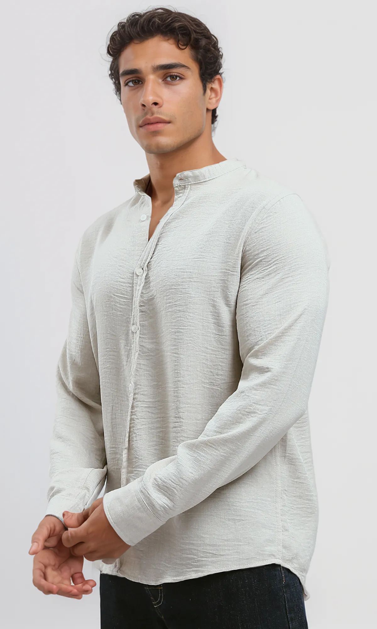 O191184 Summer Long Sleeves Pearl White Shirt