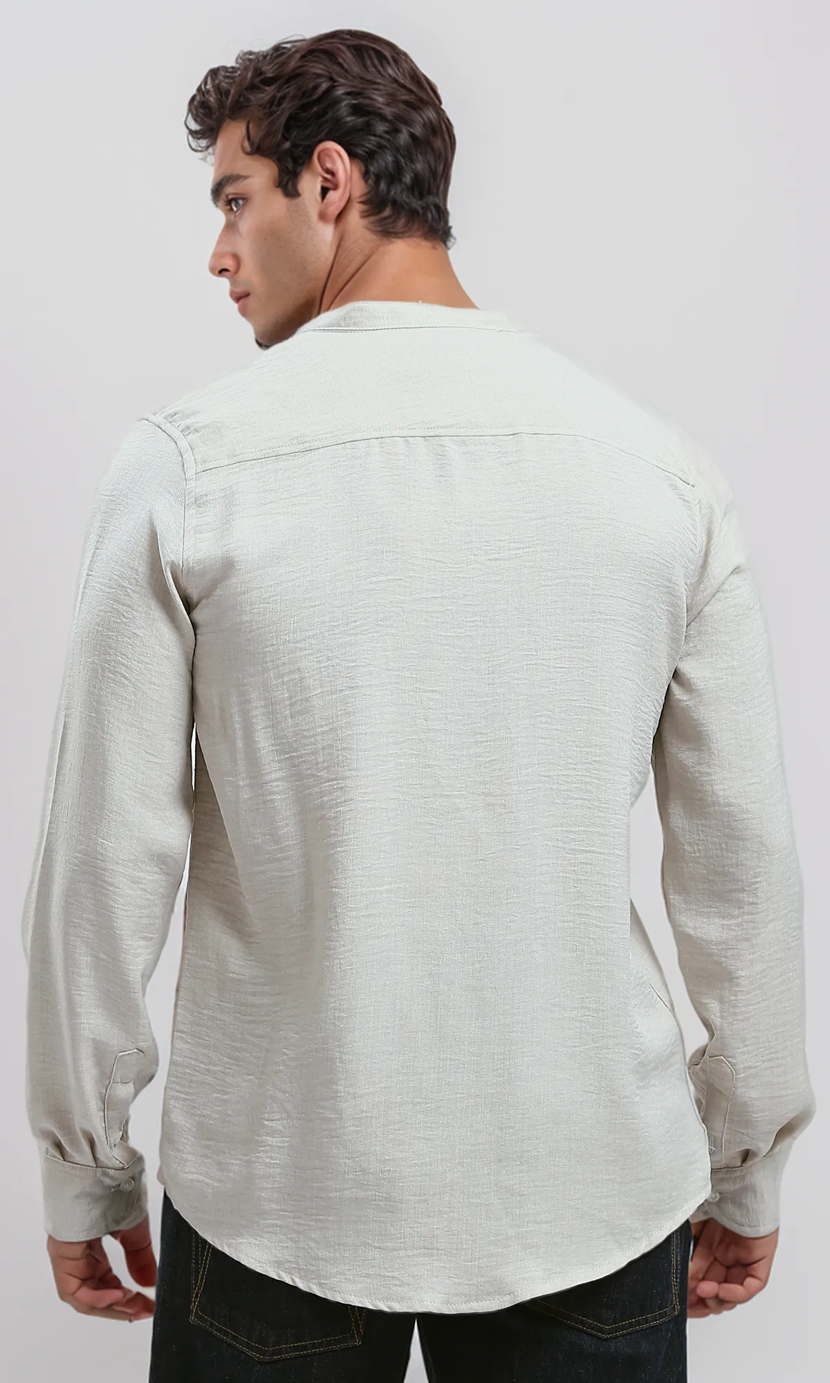 O191184 Summer Long Sleeves Pearl White Shirt