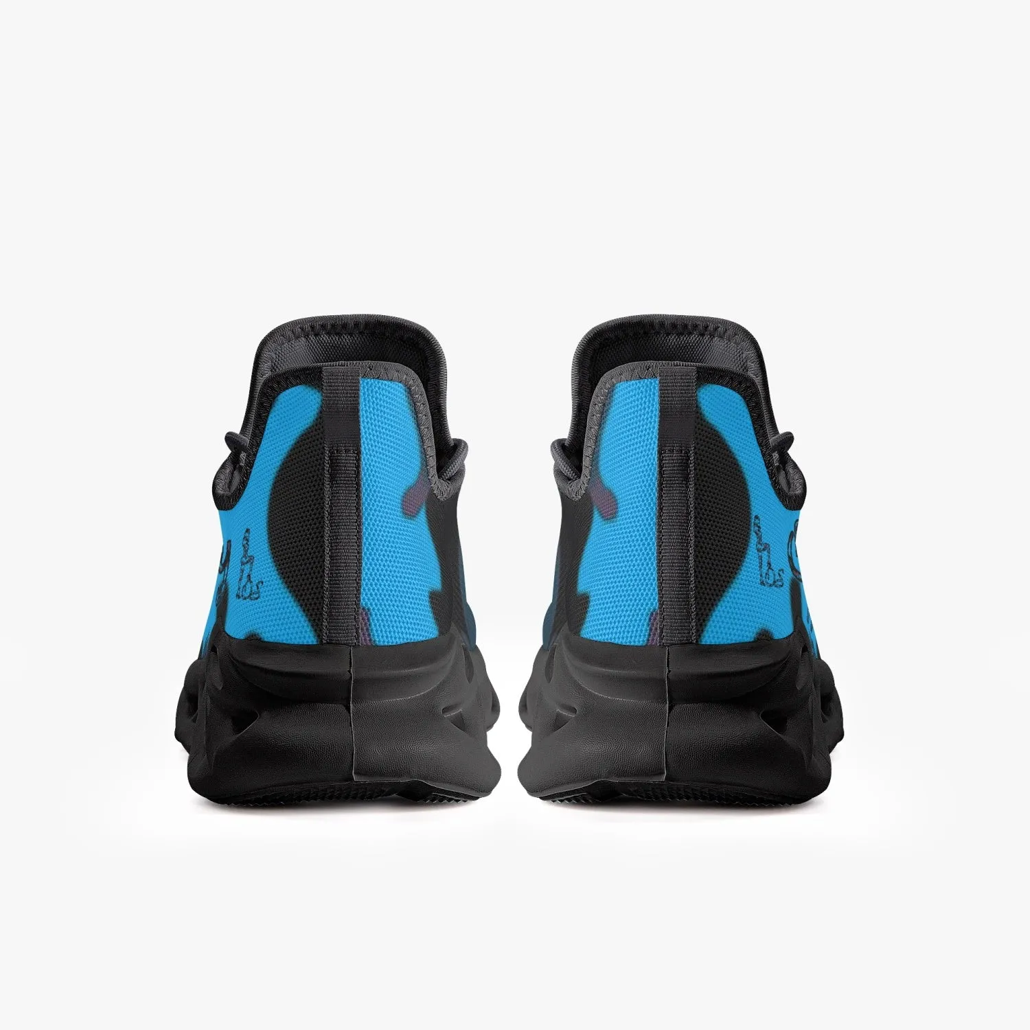 Officially Sexy Blue Army Camouflage Collection Bounce Mesh Knit Sneakers - Black