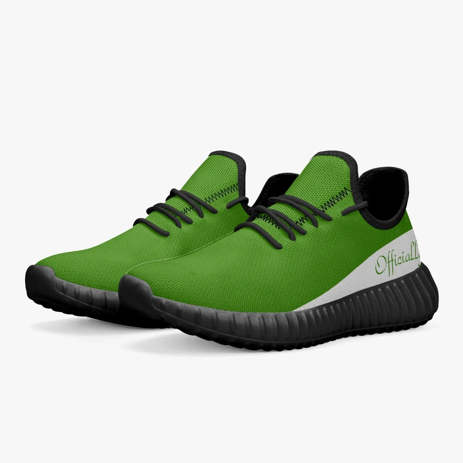 Officially Sexy Green & White Laser Mesh Knit Sneakers - With White or Black Sole