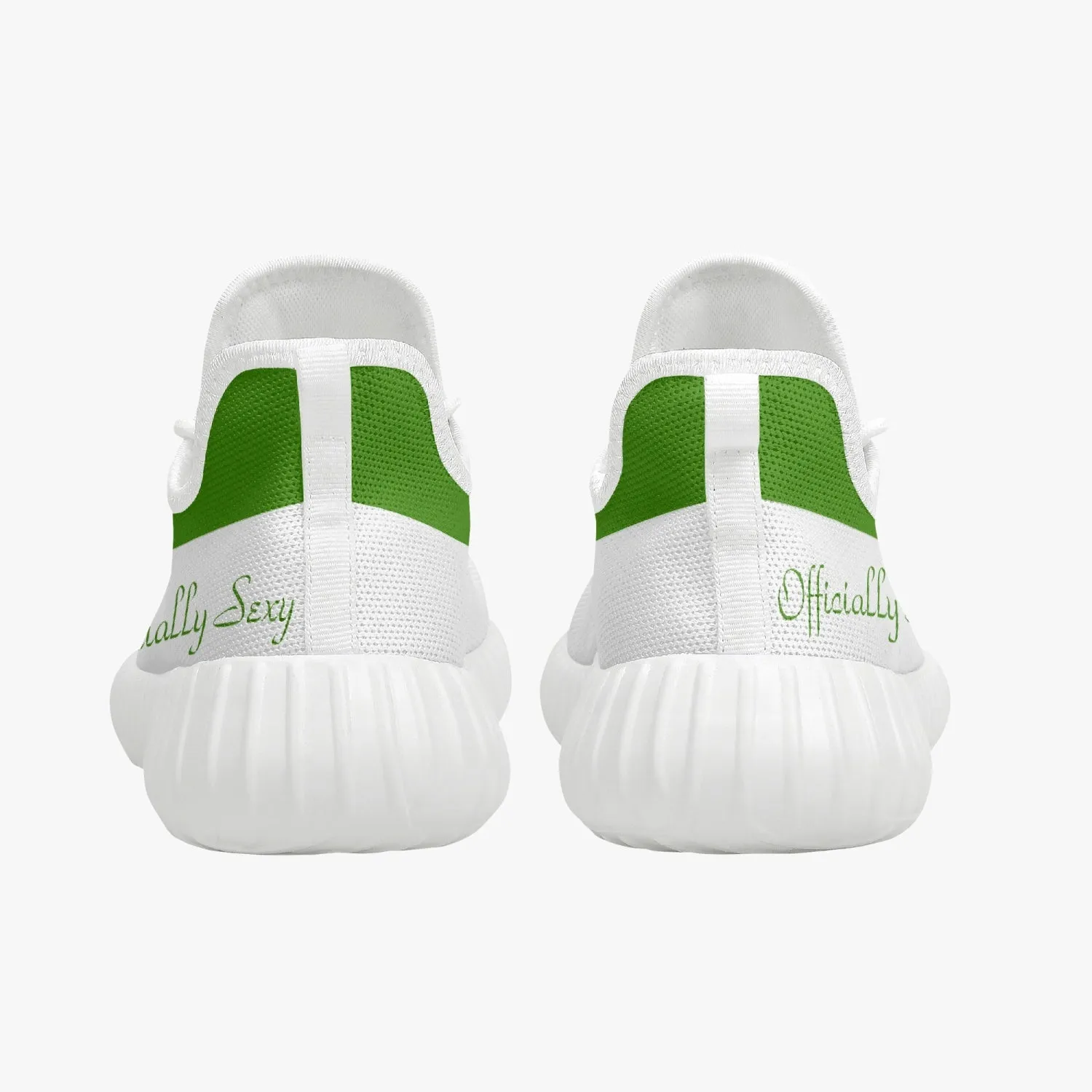 Officially Sexy Green & White Laser Mesh Knit Sneakers - With White or Black Sole