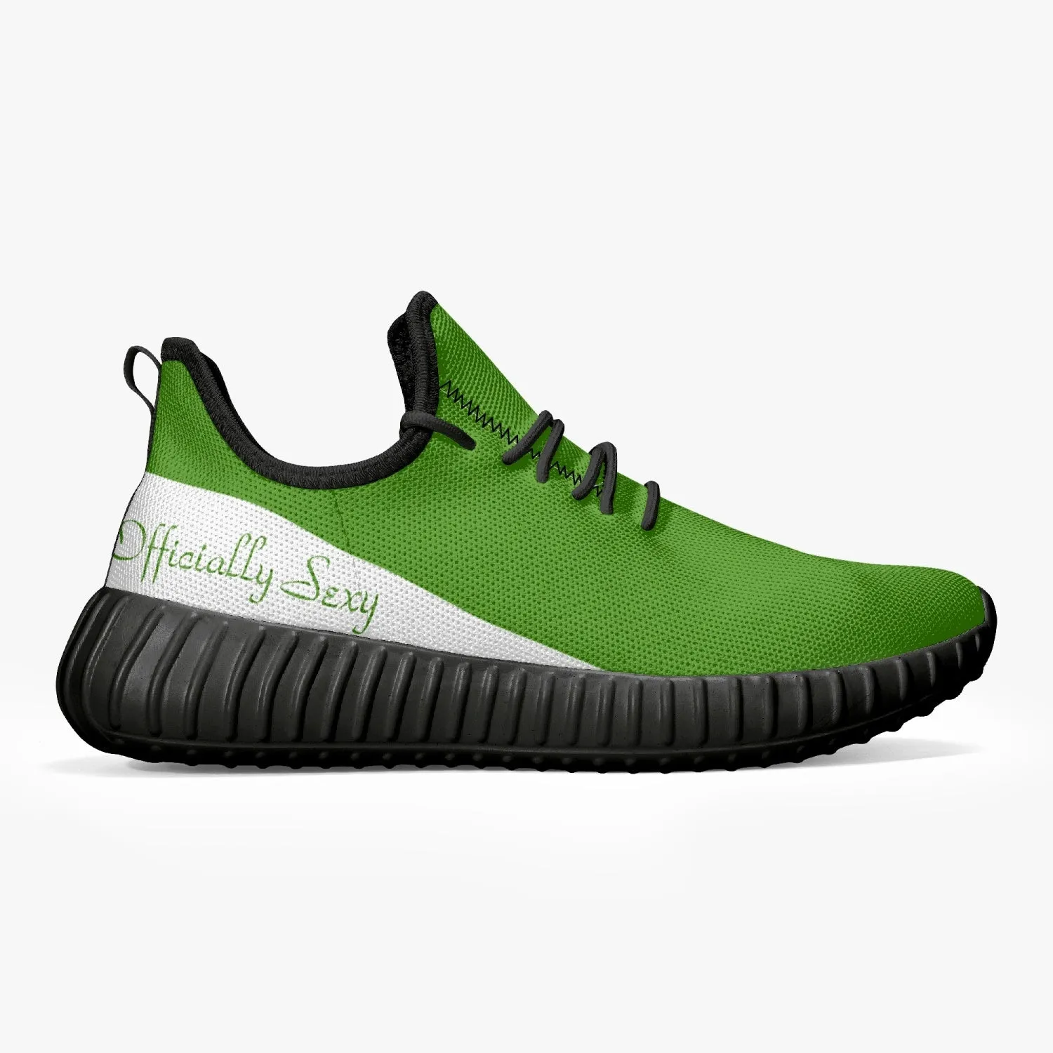 Officially Sexy Green & White Laser Mesh Knit Sneakers - With White or Black Sole