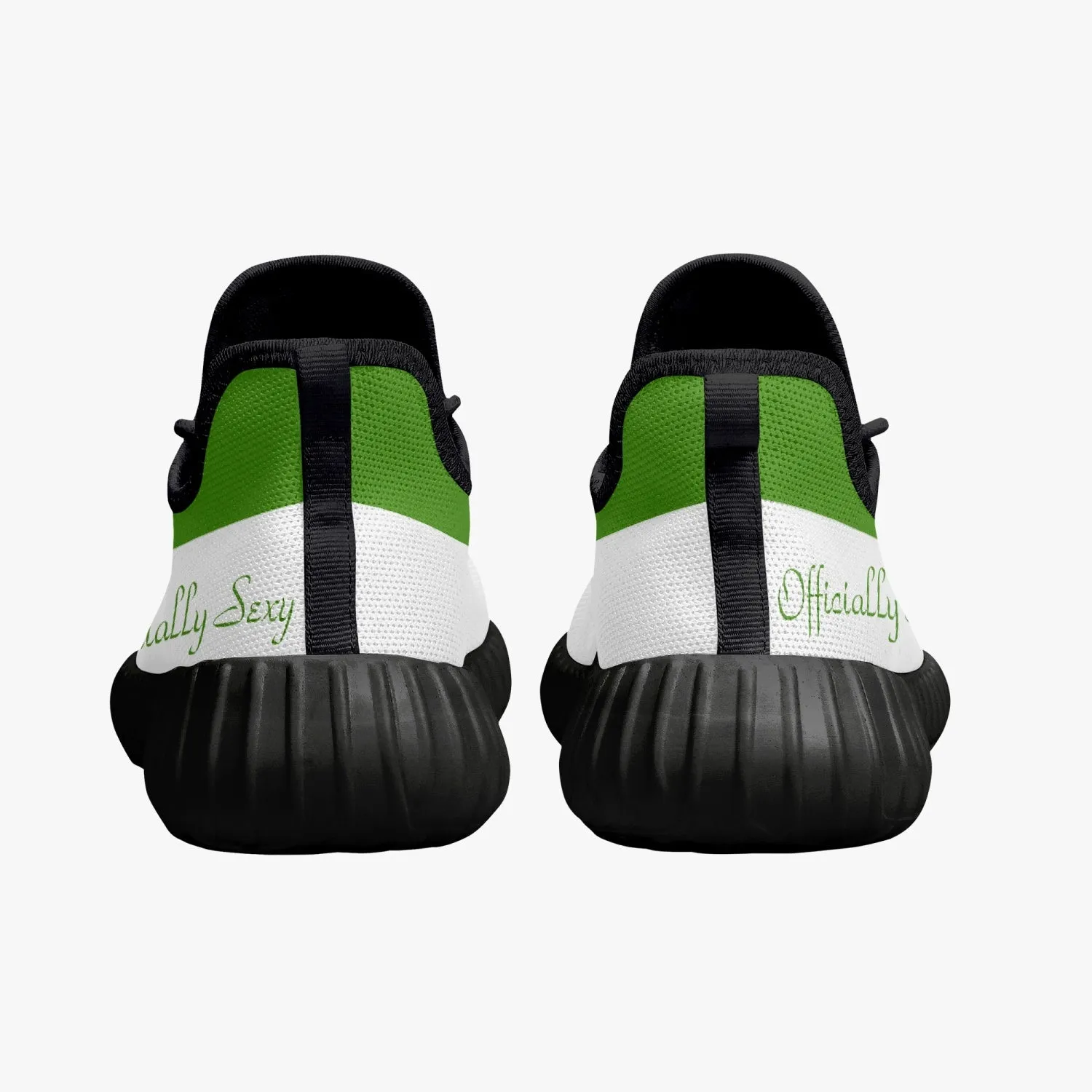 Officially Sexy Green & White Laser Mesh Knit Sneakers - With White or Black Sole