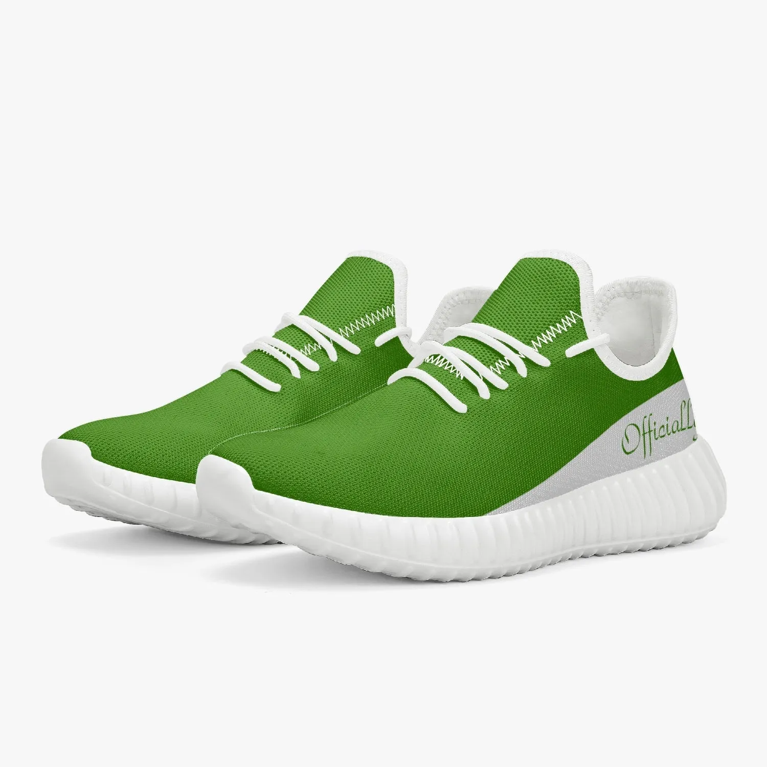 Officially Sexy Green & White Laser Mesh Knit Sneakers - With White or Black Sole