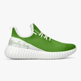 Officially Sexy Green & White Laser Mesh Knit Sneakers - With White or Black Sole