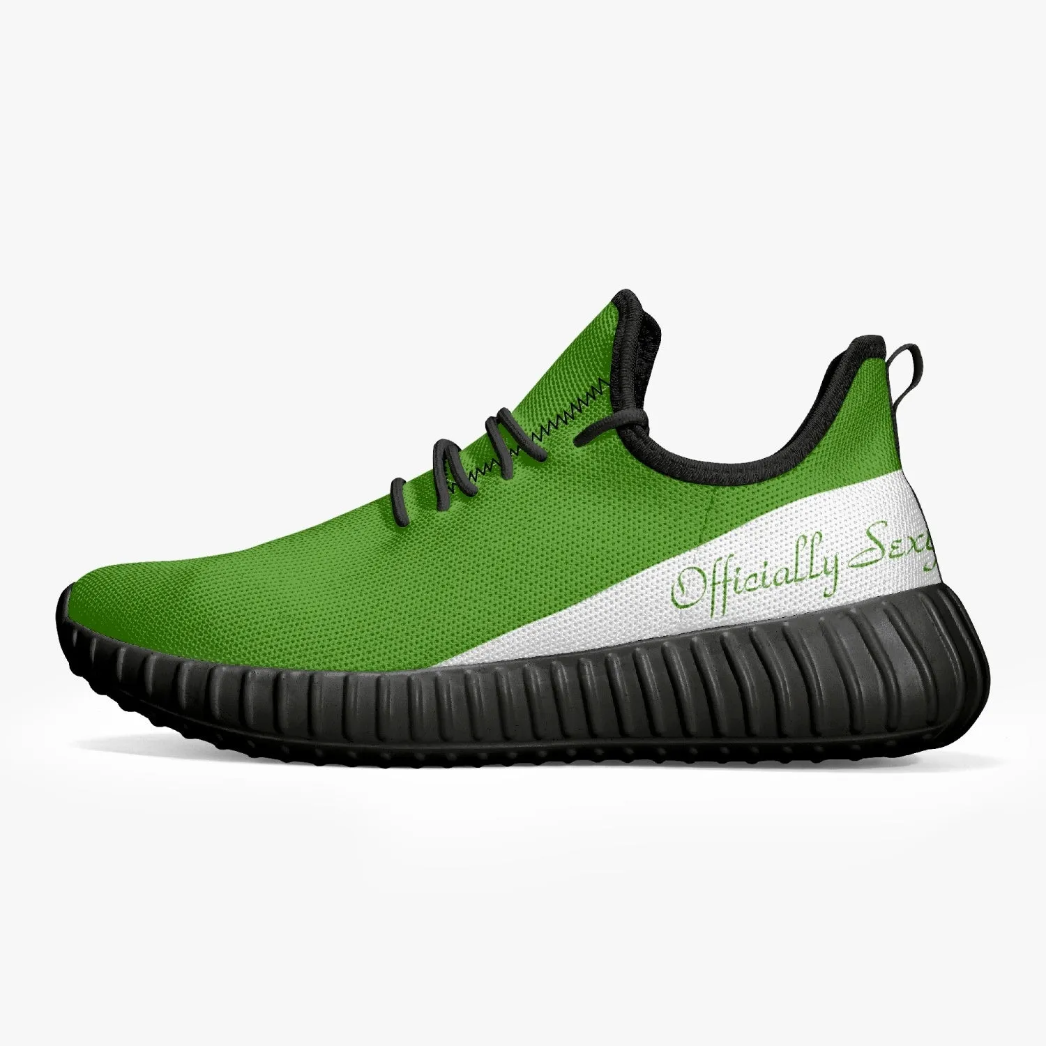 Officially Sexy Green & White Laser Mesh Knit Sneakers - With White or Black Sole