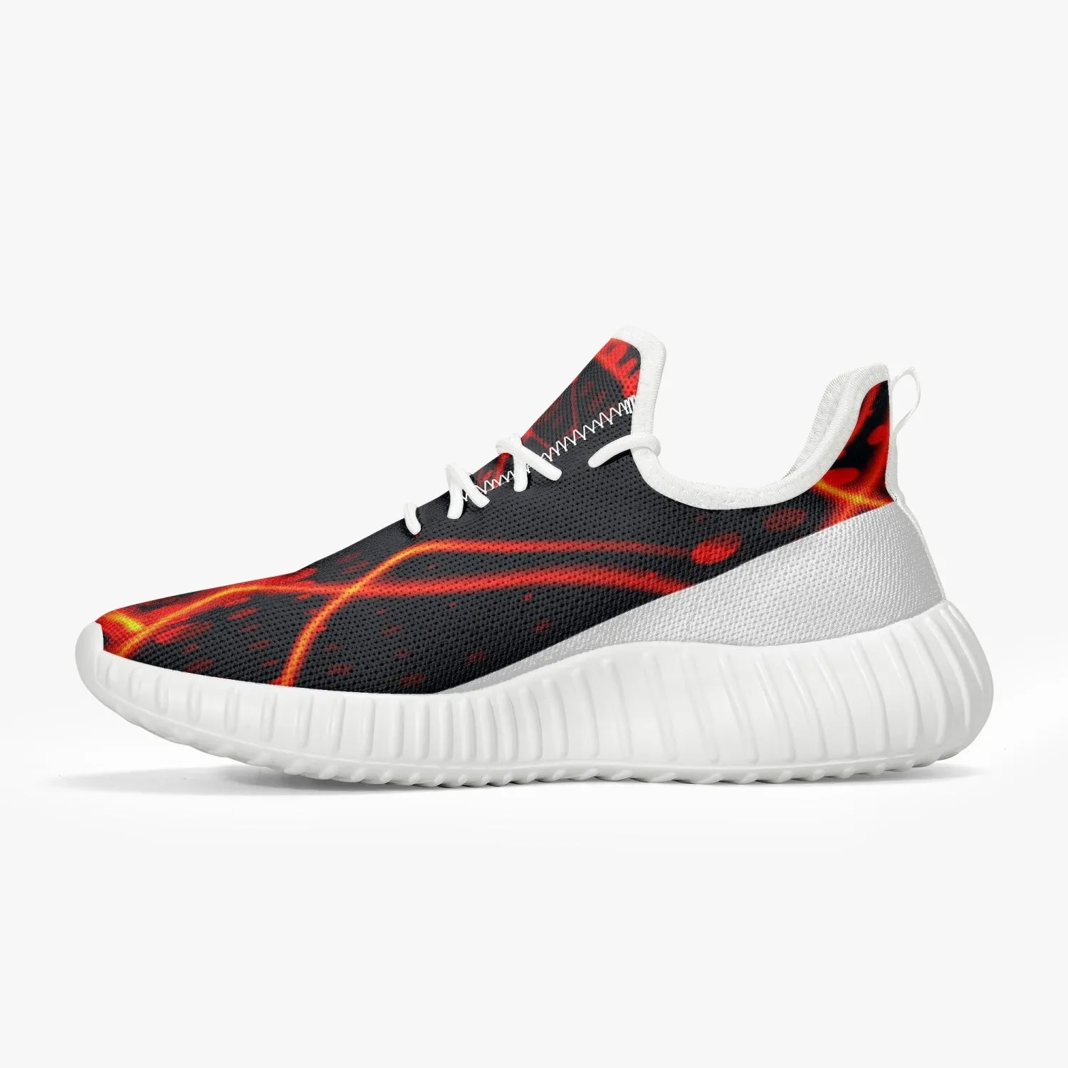 Officially Sexy Orange & White Laser Print Mesh Knit Sneakers - With White or Black Sole