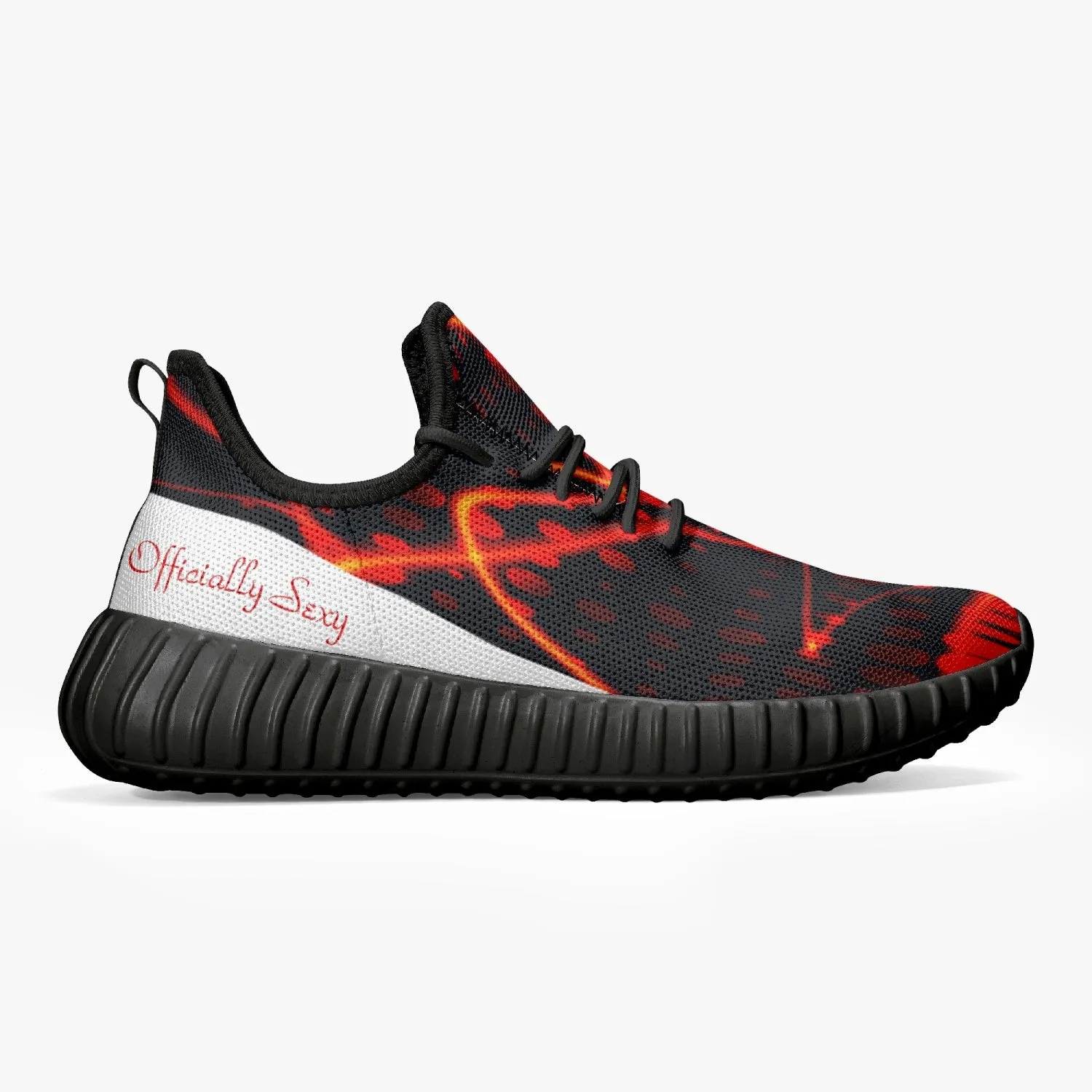Officially Sexy Orange & White Laser Print Mesh Knit Sneakers - With White or Black Sole
