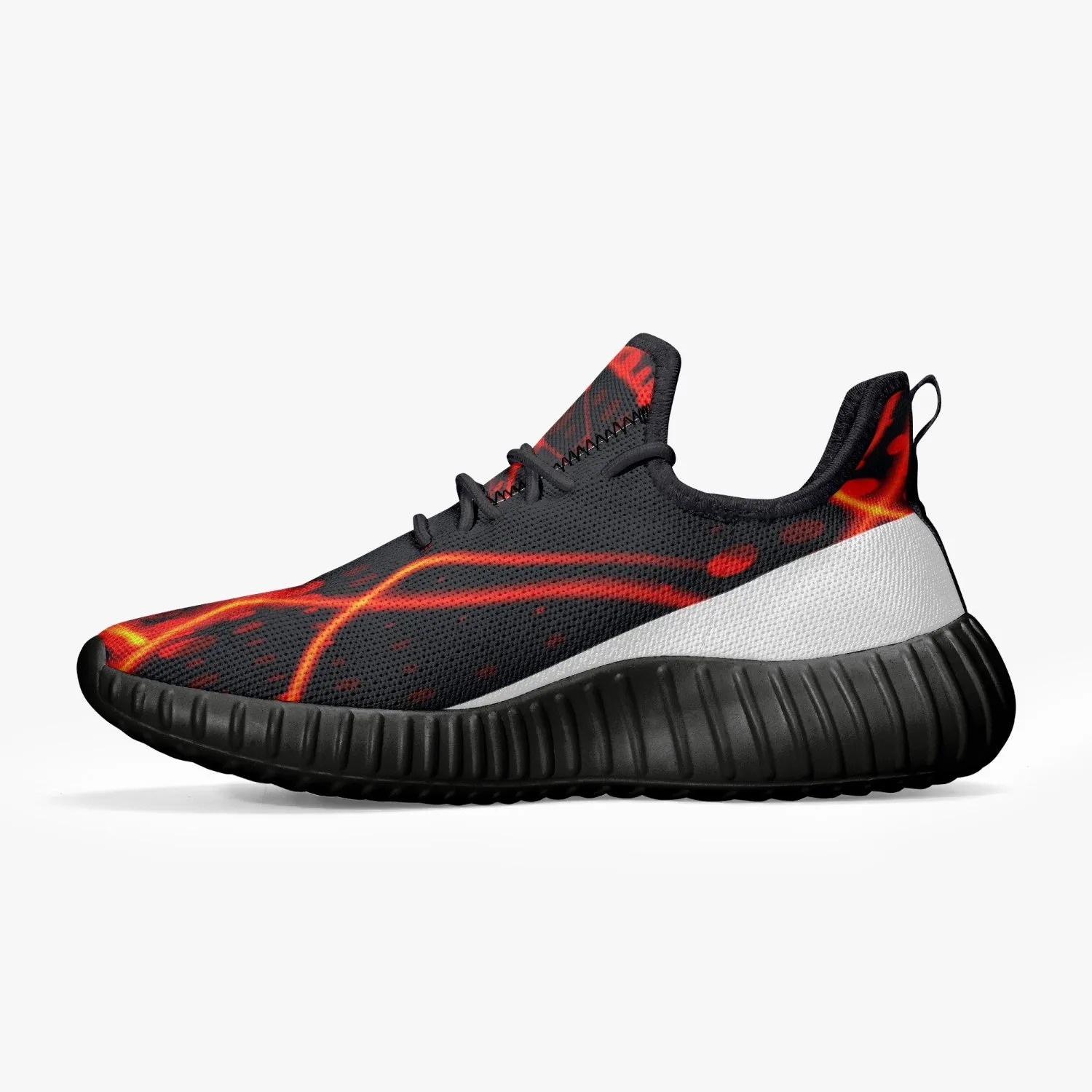 Officially Sexy Orange & White Laser Print Mesh Knit Sneakers - With White or Black Sole