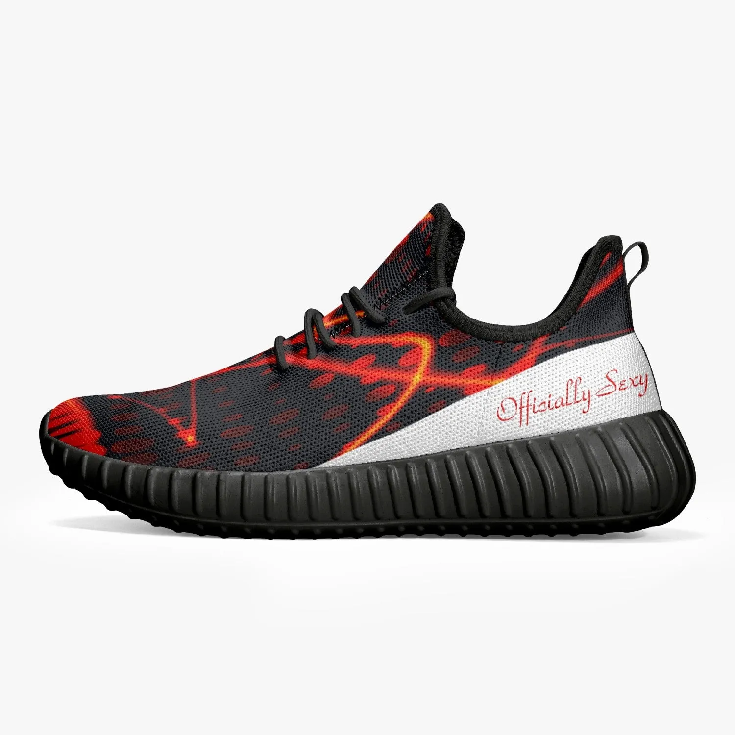 Officially Sexy Orange & White Laser Print Mesh Knit Sneakers - With White or Black Sole
