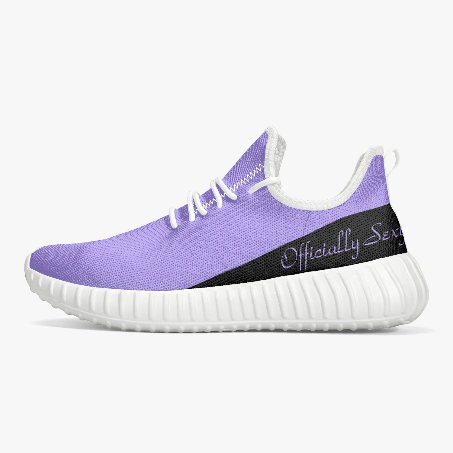 Officially Sexy Purple & Black Laser Mesh Knit Sneakers - With White or Black Sole