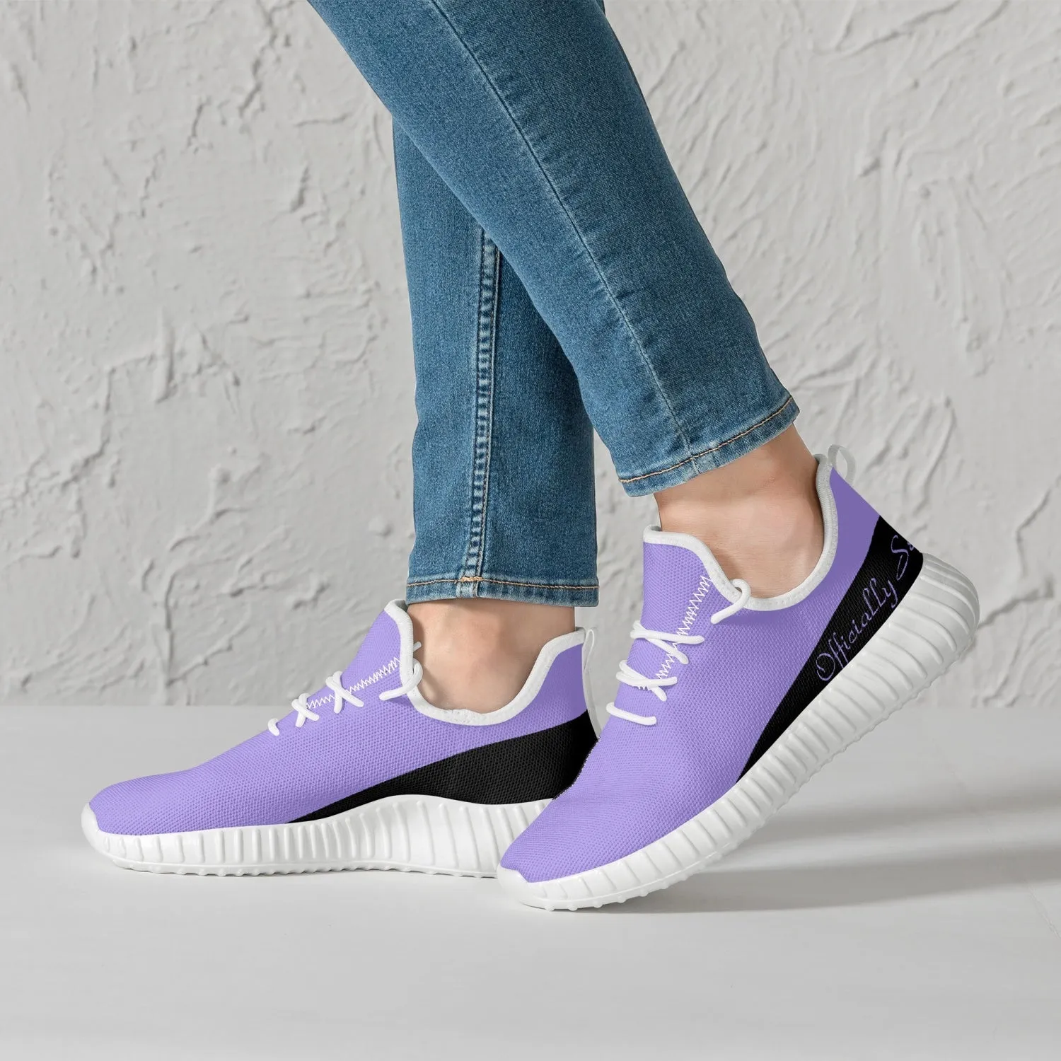 Officially Sexy Purple & Black Laser Mesh Knit Sneakers - With White or Black Sole