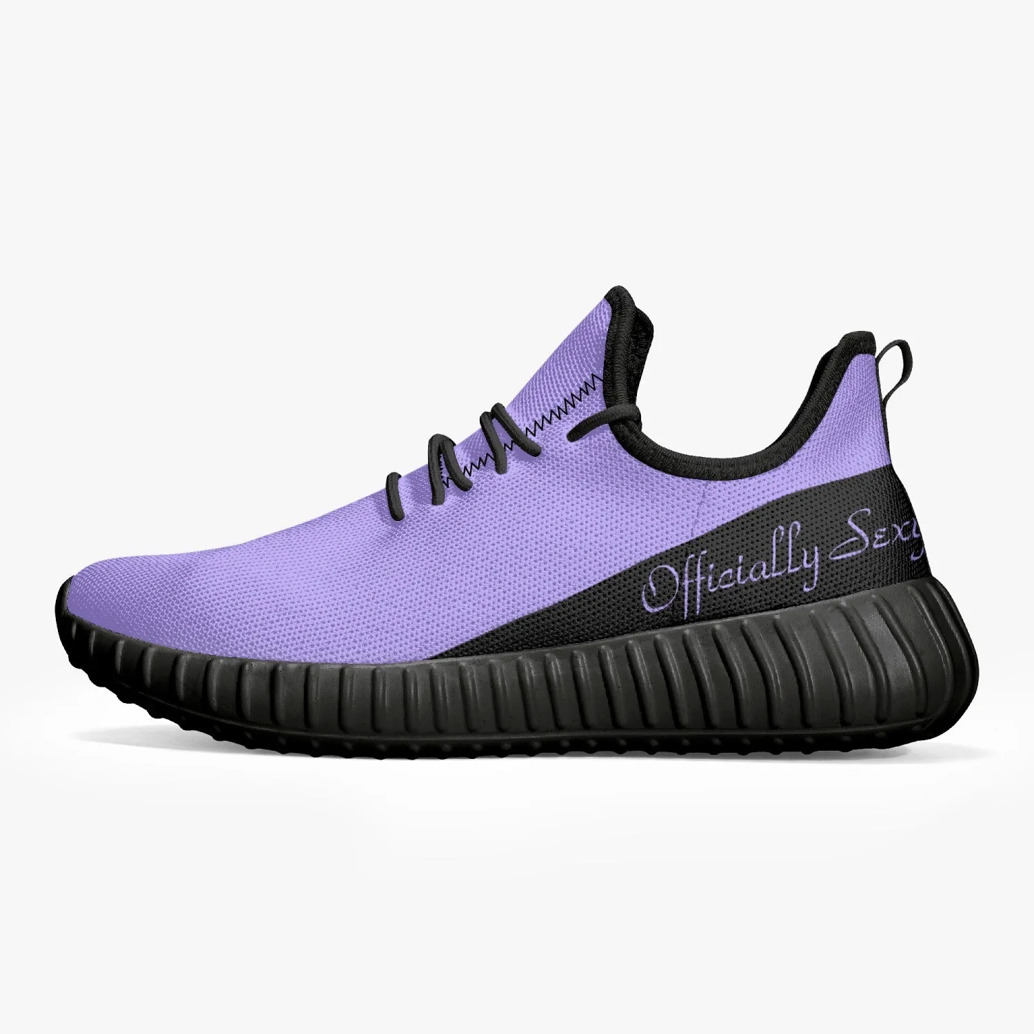 Officially Sexy Purple & Black Laser Mesh Knit Sneakers - With White or Black Sole