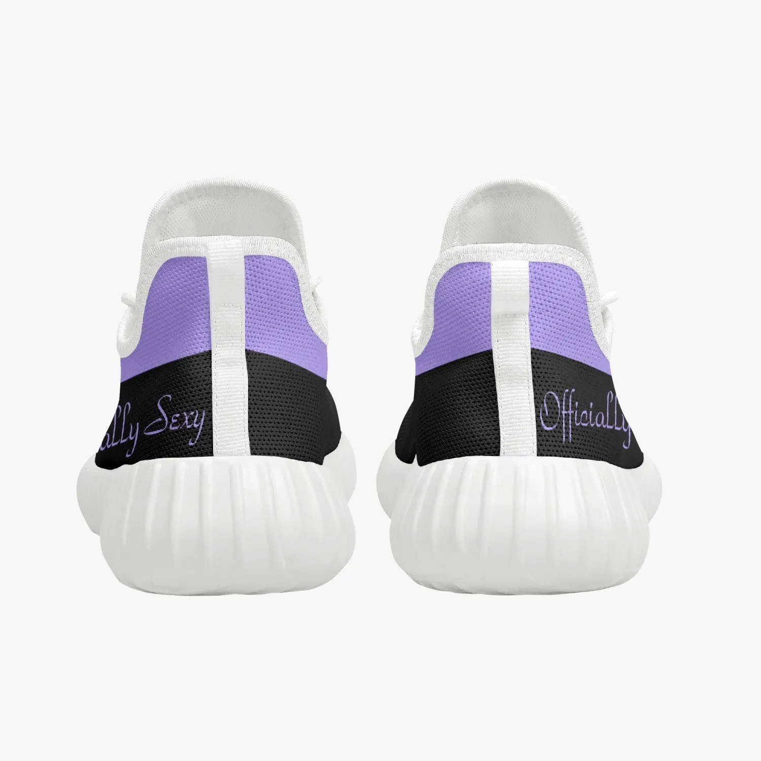Officially Sexy Purple & Black Laser Mesh Knit Sneakers - With White or Black Sole