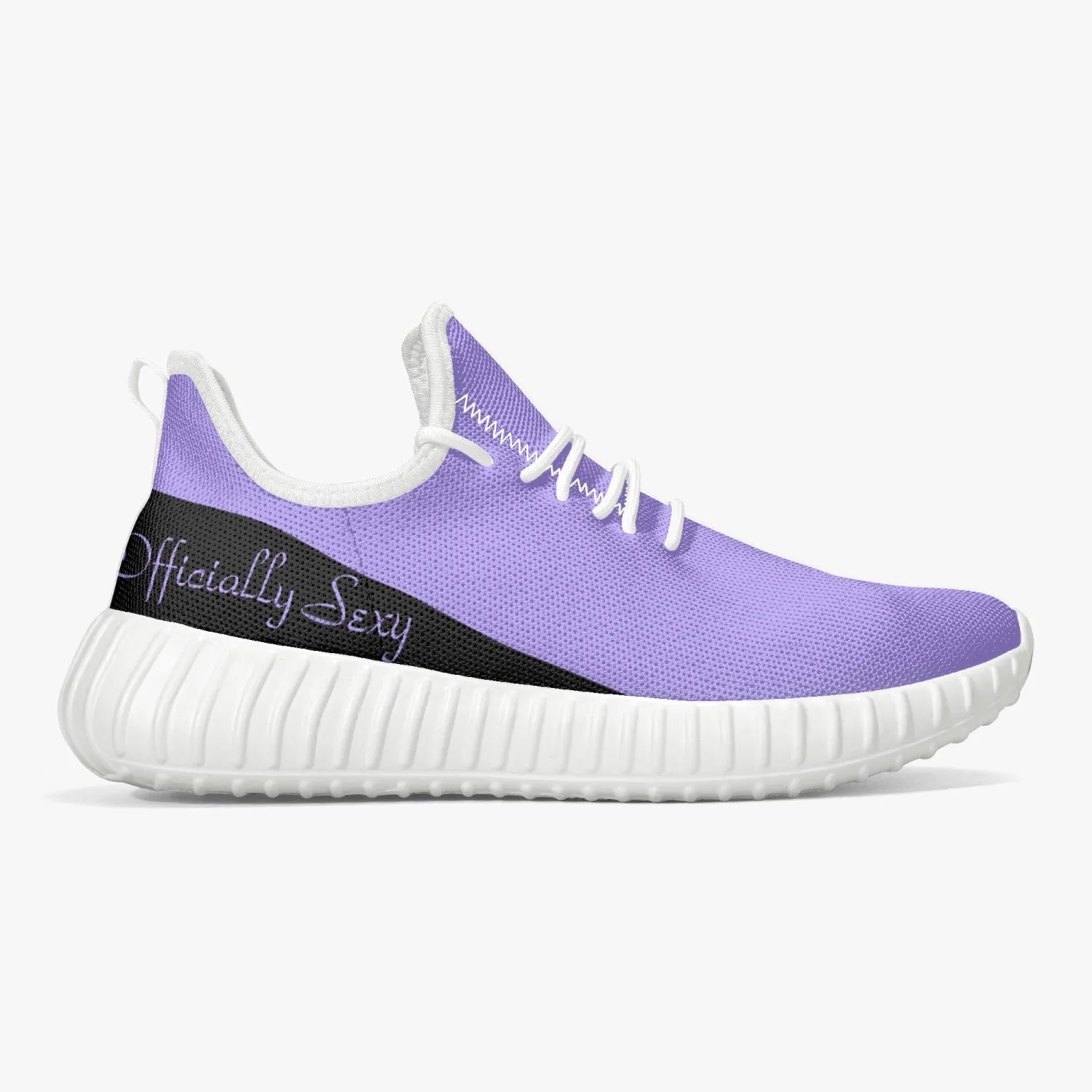 Officially Sexy Purple & Black Laser Mesh Knit Sneakers - With White or Black Sole