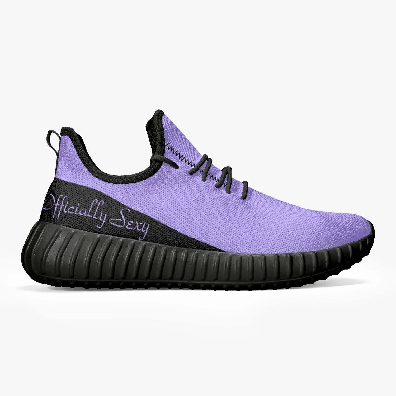 Officially Sexy Purple & Black Laser Mesh Knit Sneakers - With White or Black Sole