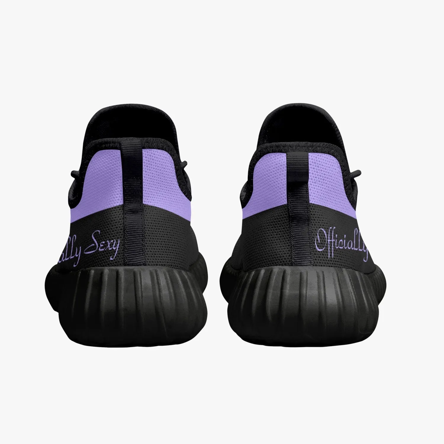 Officially Sexy Purple & Black Laser Mesh Knit Sneakers - With White or Black Sole