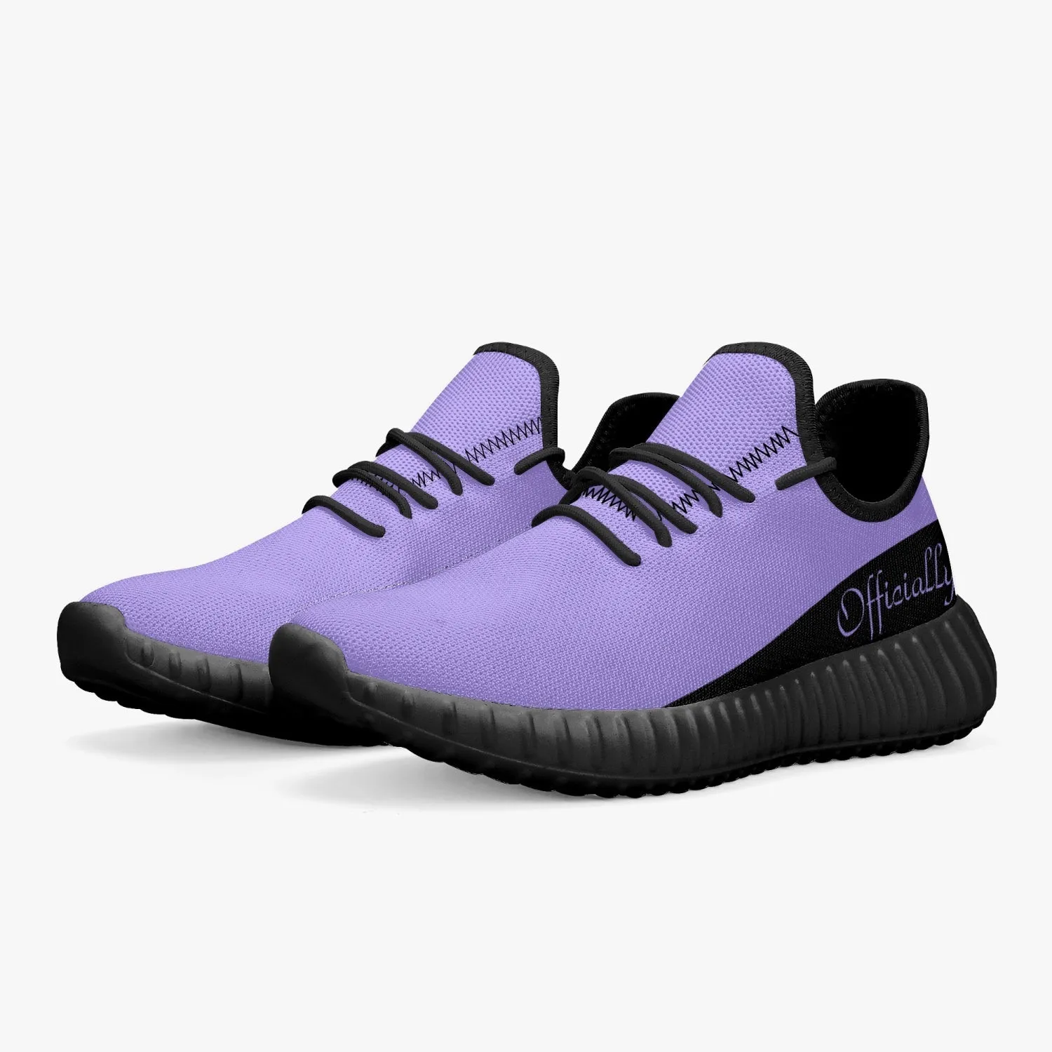 Officially Sexy Purple & Black Laser Mesh Knit Sneakers - With White or Black Sole
