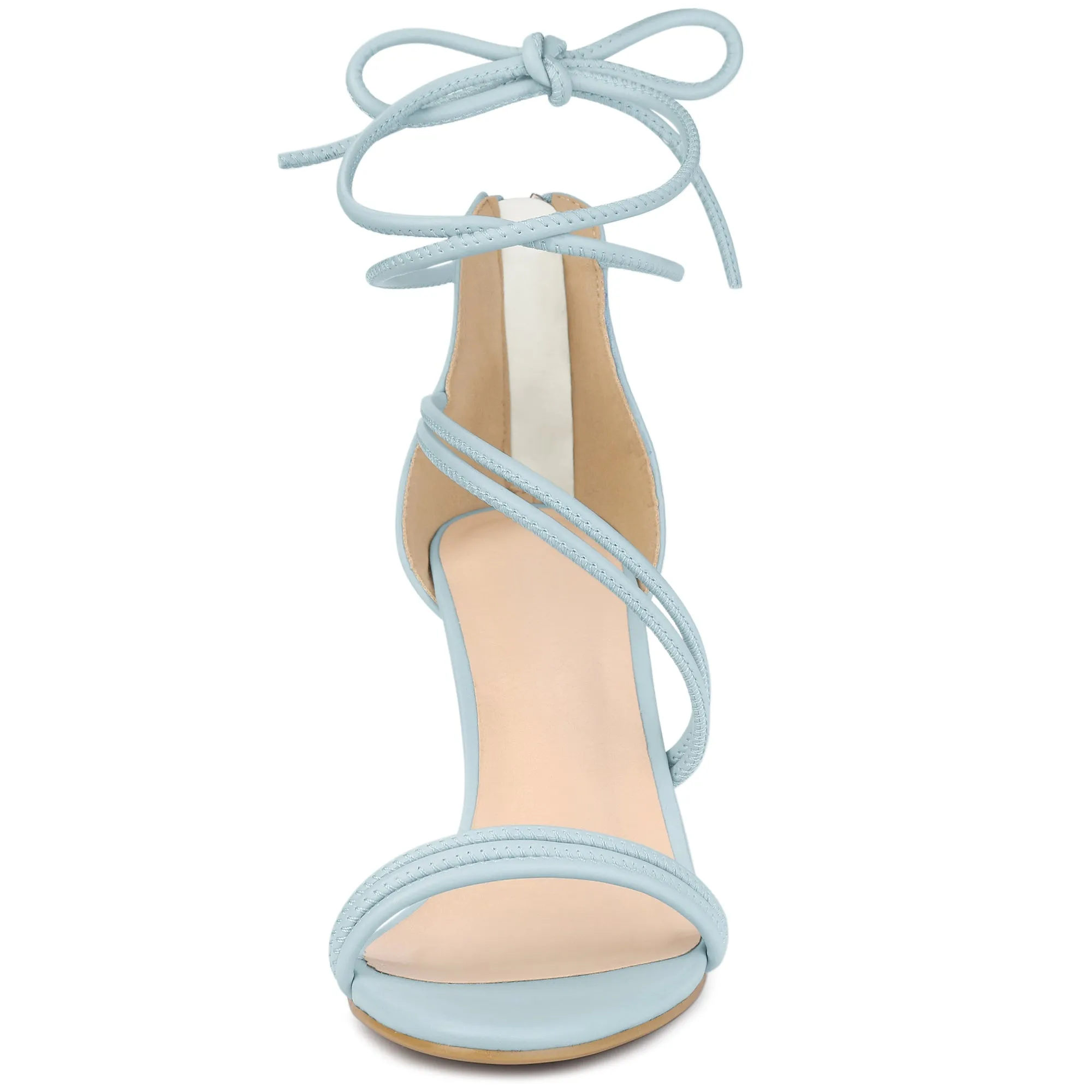 Perphy Open Toe Strappy Lace Up Chunky Heel Sandals