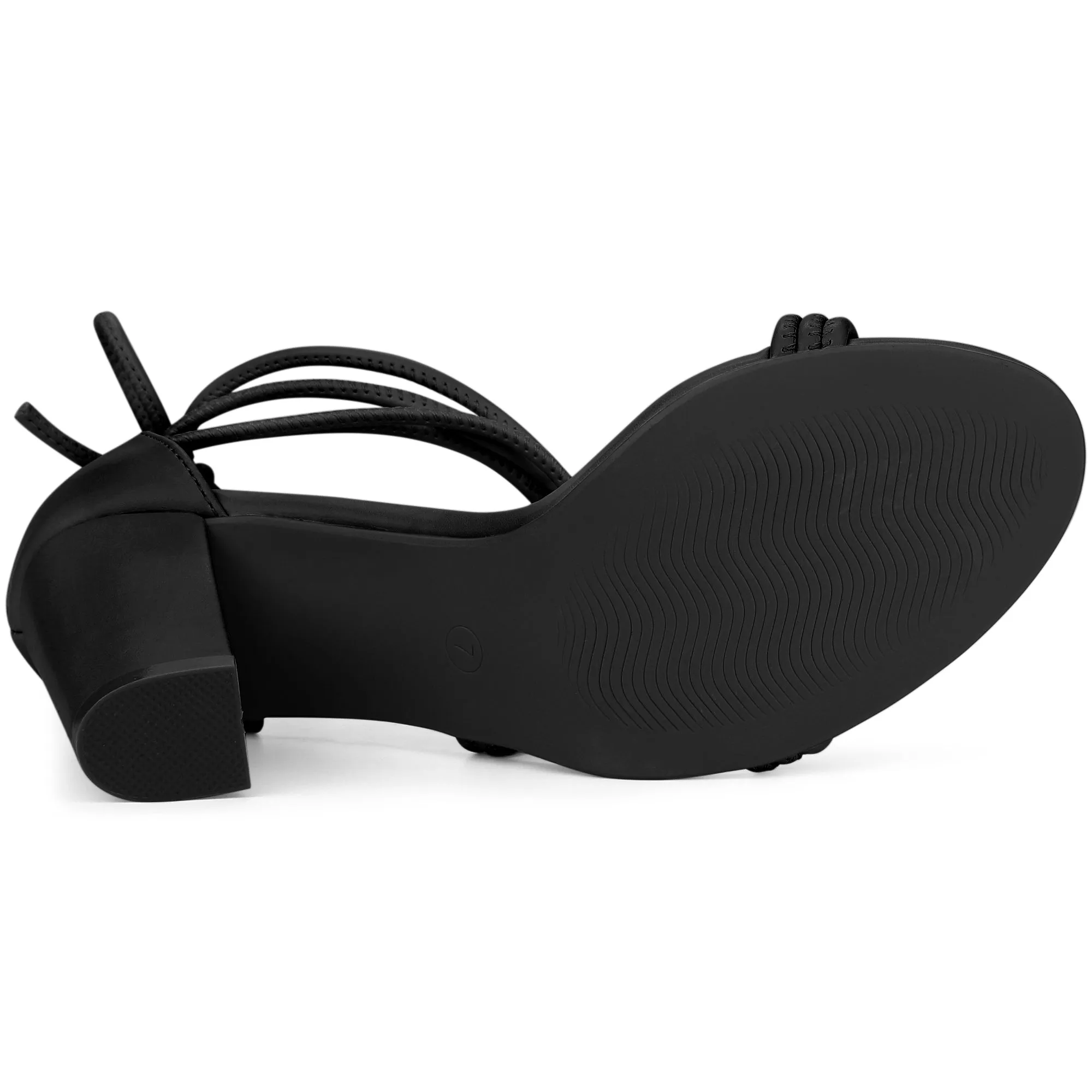 Perphy Open Toe Strappy Lace Up Chunky Heel Sandals