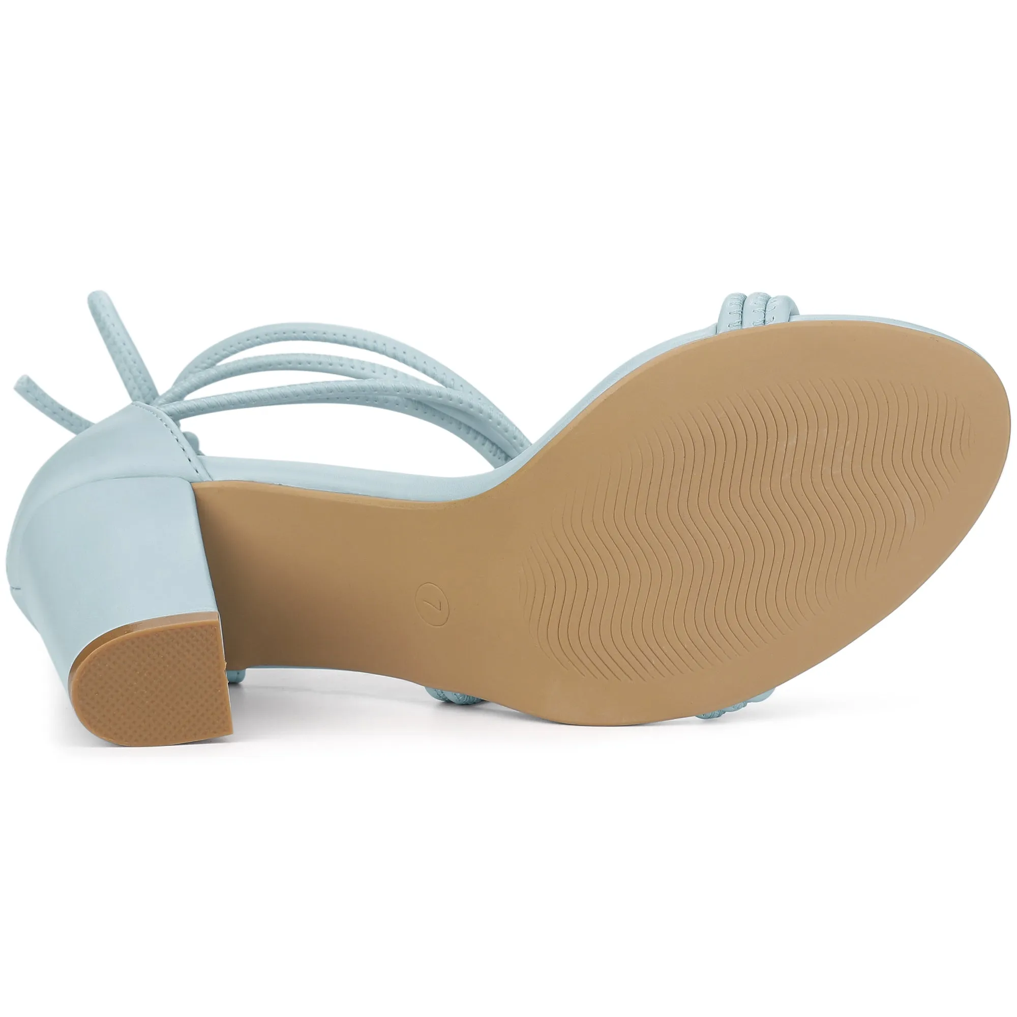 Perphy Open Toe Strappy Lace Up Chunky Heel Sandals