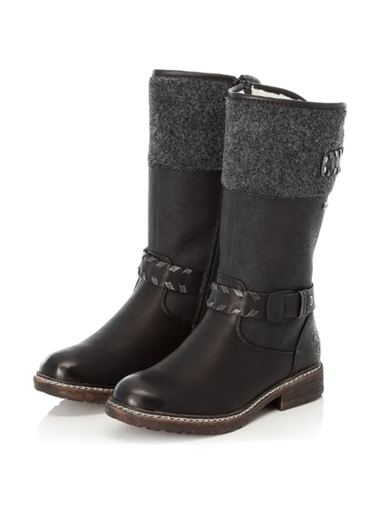 Rieker 94779-00 Mid-Calf Boot in Black