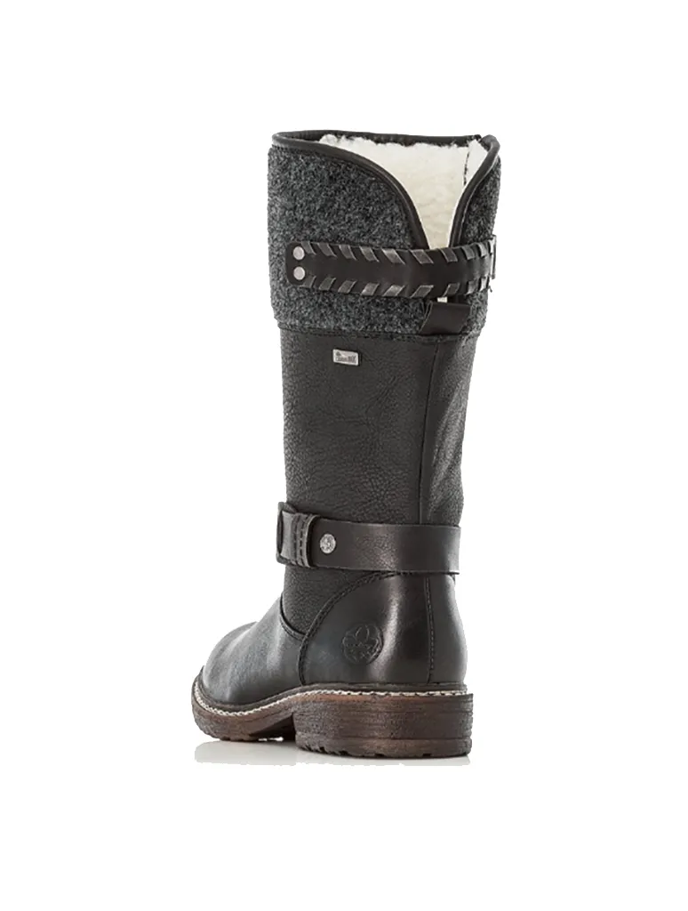 Rieker 94779-00 Mid-Calf Boot in Black