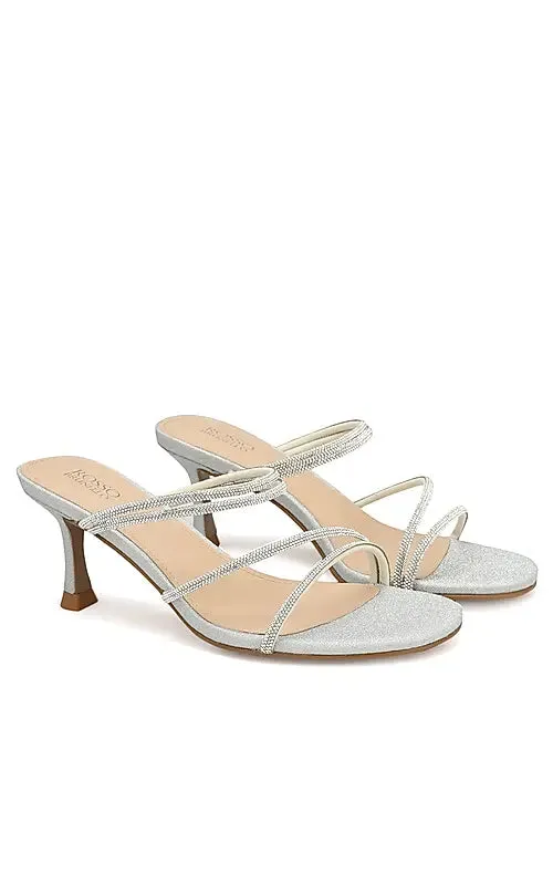 Silver Studded Strappy Heels