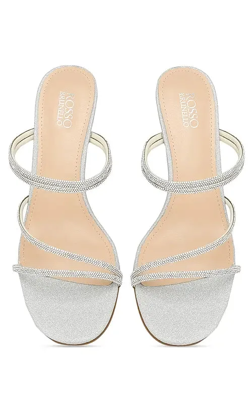 Silver Studded Strappy Heels