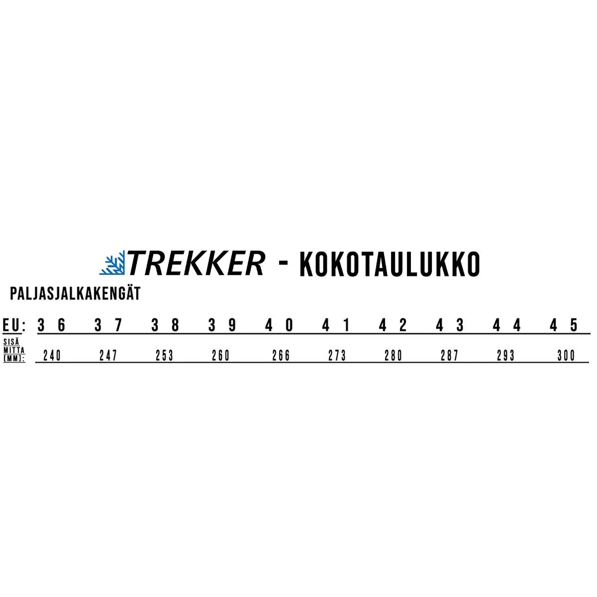 Trekker Barefoot shoes, sizes 36-45