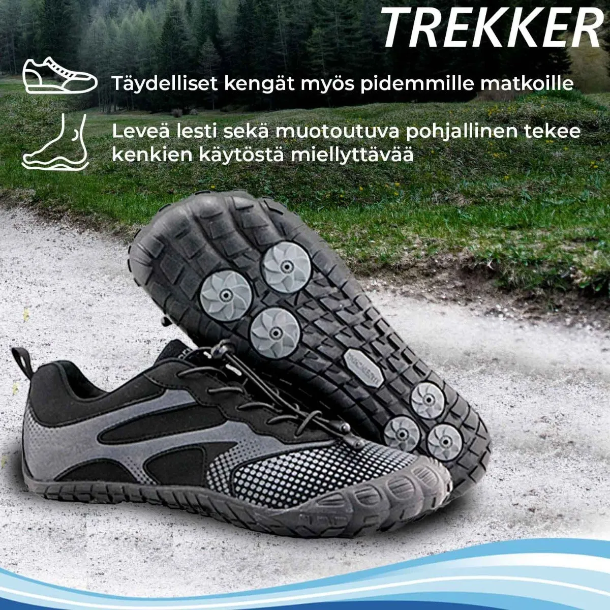 Trekker Barefoot shoes, sizes 36-45