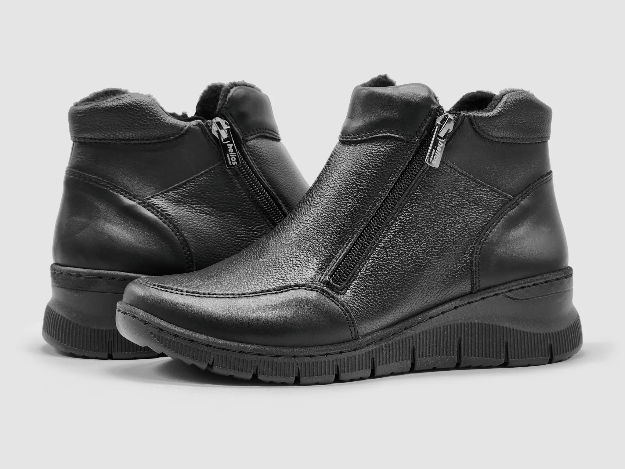 Women's Helios Athena Fleece-Lined Leather Boots - Black