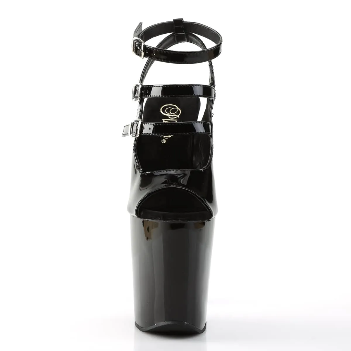 XTREME-873 Black Ankle Peep Toe High Heel
